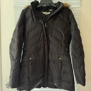 Larry Levine Black Puffer Jacket with Hood